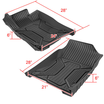 2016-2021 Honda Civic Matte Black Injection TPE Front & Rear Floor Mats - 5PC