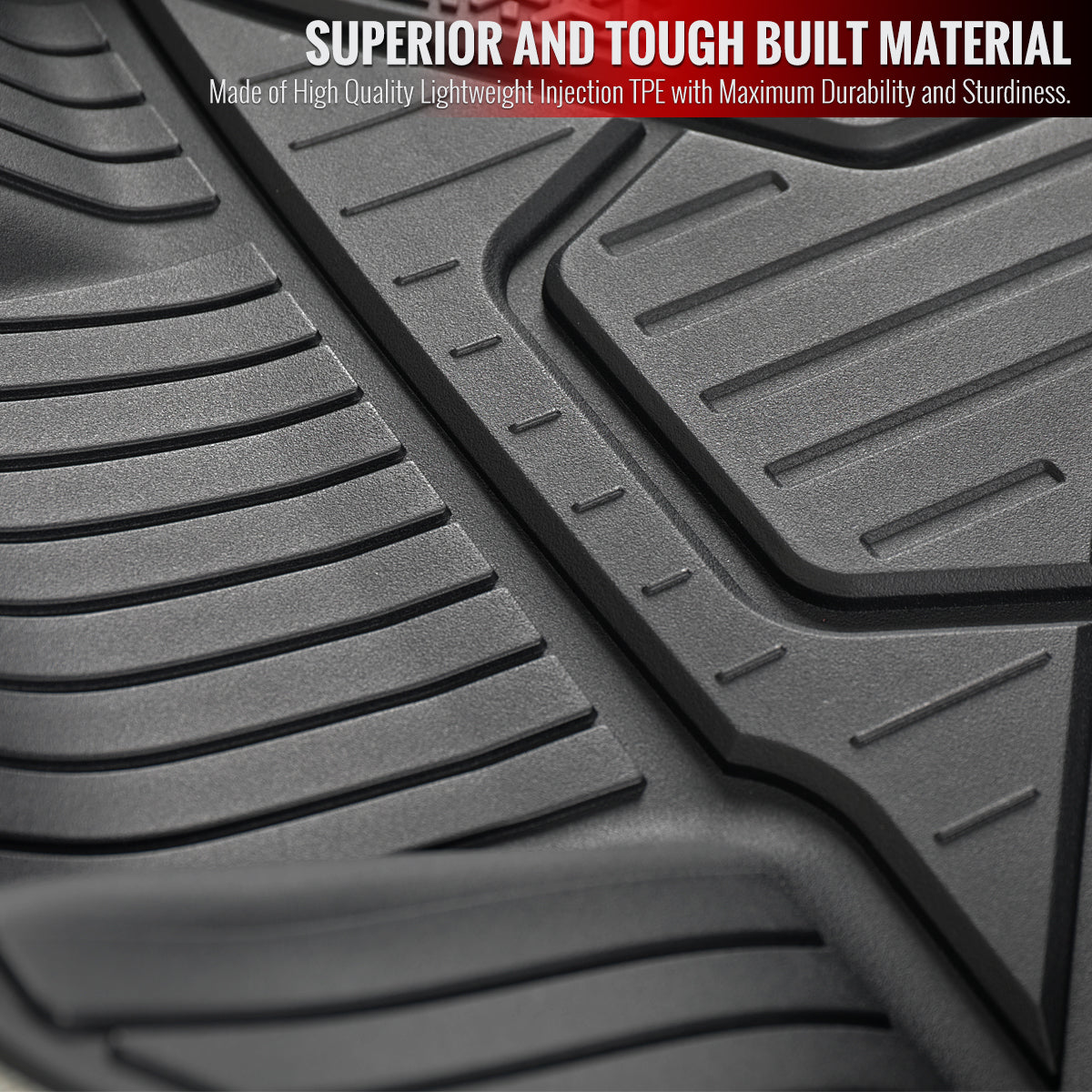 2016-2021 Honda Civic Matte Black Injection TPE Front & Rear Floor Mats - 5PC
