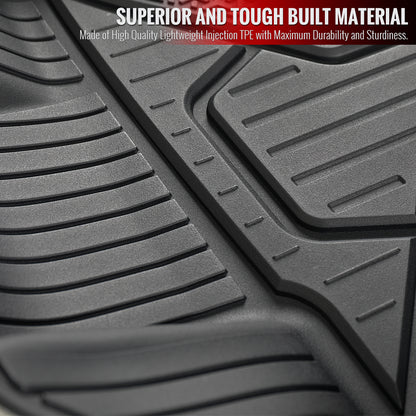 2016-2021 Honda Civic Matte Black Injection TPE Front & Rear Floor Mats - 5PC