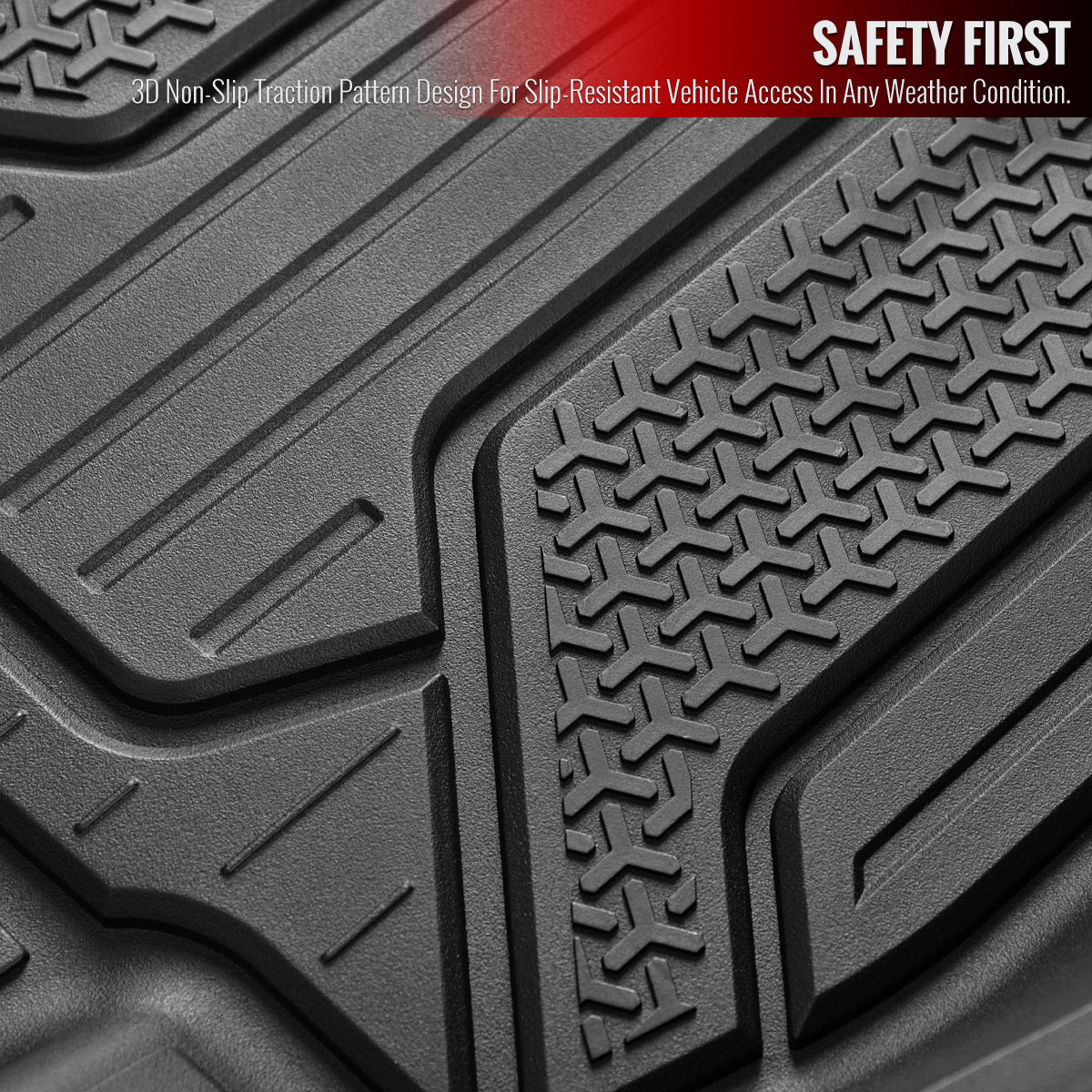 2016-2021 Honda Civic Matte Black Injection TPE Front & Rear Floor Mats - 5PC