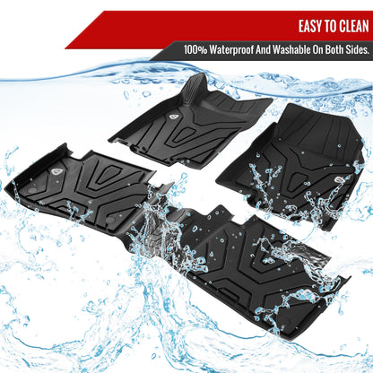 2014-2020 Nissan Rogue All Weather TPE 3 PC Black Floor Mats