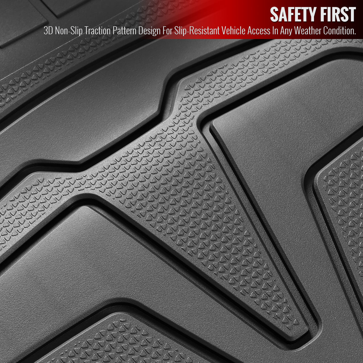 2017-2022 Tesla Model 3 Matte Black Injection TPE Front & Rear Floor Mats - 5PC
