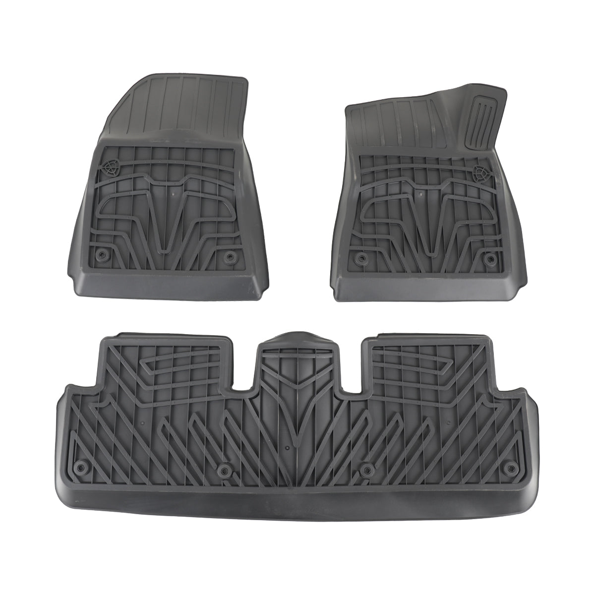 2017-2022 Tesla Model 3 Matte Black Injection TPE Front & Rear Floor Mats - 5PC