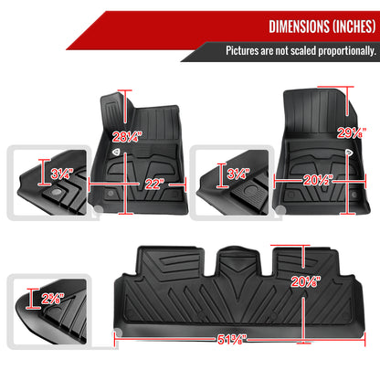 2017-2022 Tesla Model 3 All Weather 3PC TPE Floor Mats