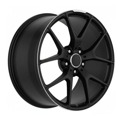 MB1 18x8.5 5x112 +35 66.6 Gloss Black Machined Tip