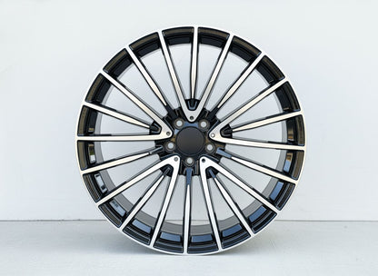 MB15 22x9 5x112 +32 66.6 Black Machined Face