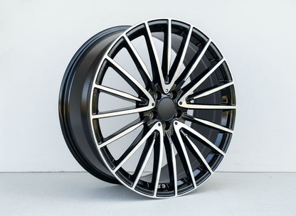 MB15 22x9 5x112 +32 66.6 Black Machined Face