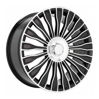 MB17 20x8.5 5x112 +32 66.6 Gloss Black Machined Face