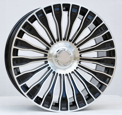 MB17 22x9 5x112 +32 66.6 Gloss Black Machined Face