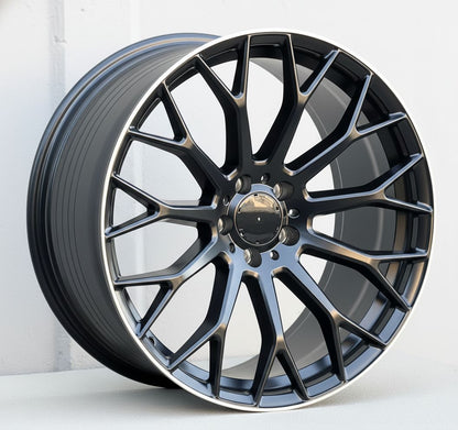 MB20 20x8.5 5x112 +35 66.6 Matte Black Machined Tip