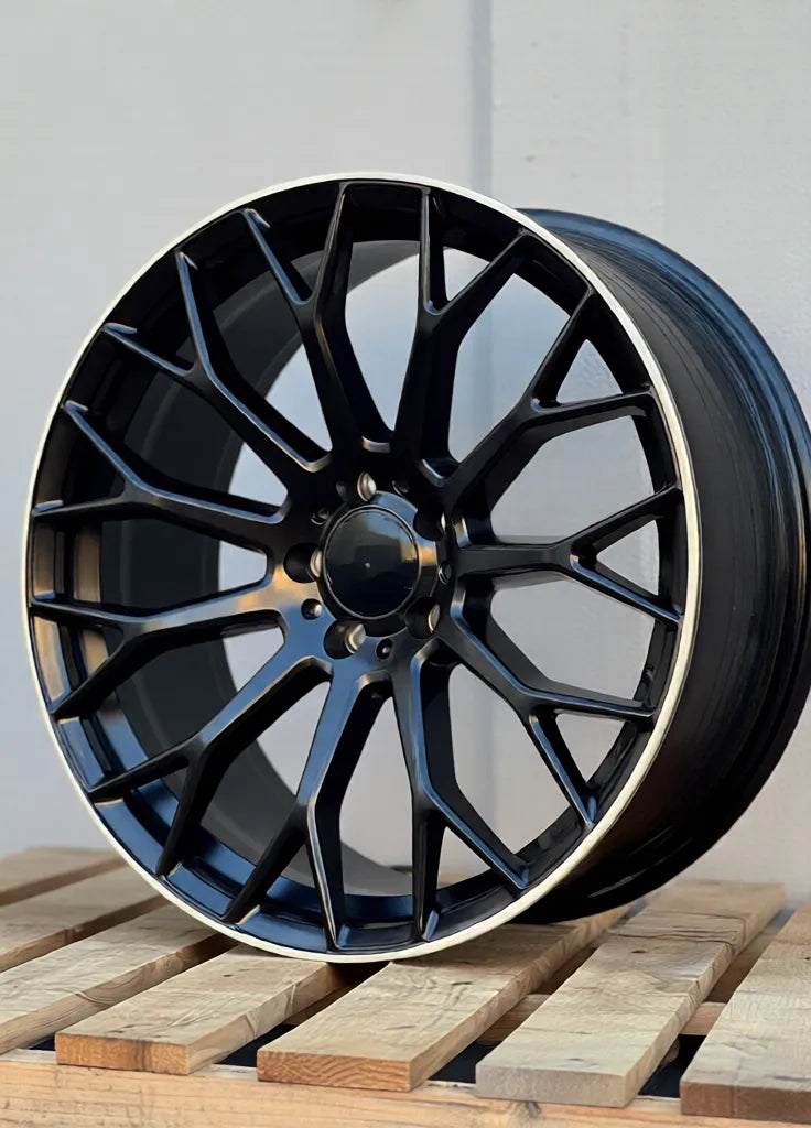 MB20 19x8.5 5x112 +35 66.6 Matte Black Machined Tip
