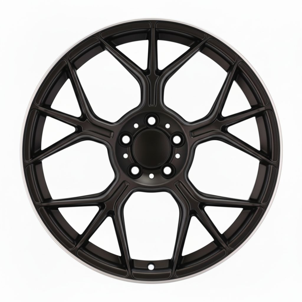 MB21 20x9.5 5x112 +38 66.6 Matte Black Machined Tip