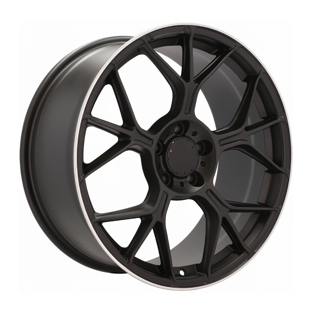 MB21 20x8.5 5x112 +35 66.6 Matte Black Machined Tip