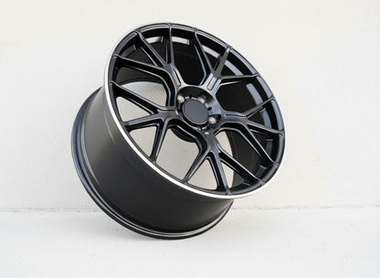 MB21 20x8.5 5x112 +35 66.6 Matte Black Machined Tip