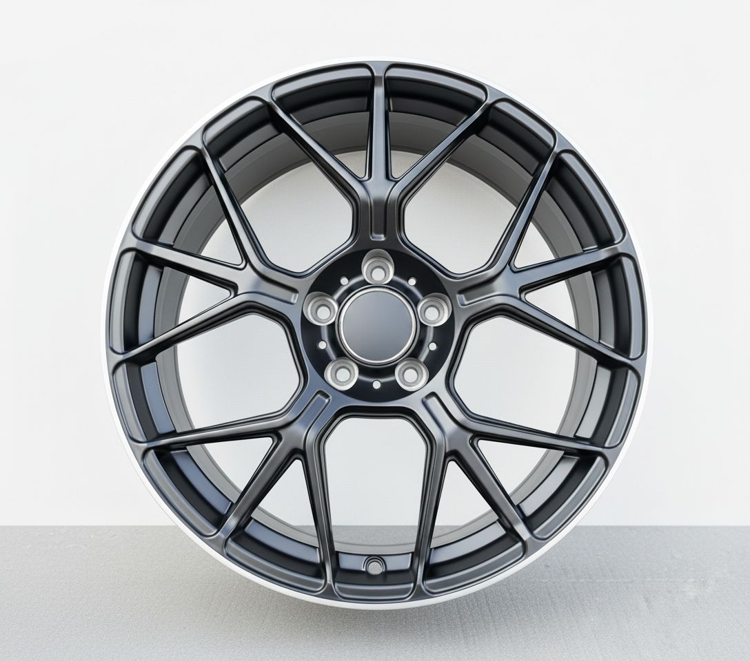 MB21 20x8.5 5x112 +35 66.6 Matte Black Machined Tip