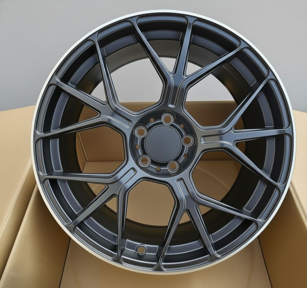 MB21 20x9.5 5x112 +38 66.6 Matte Black Machined Tip