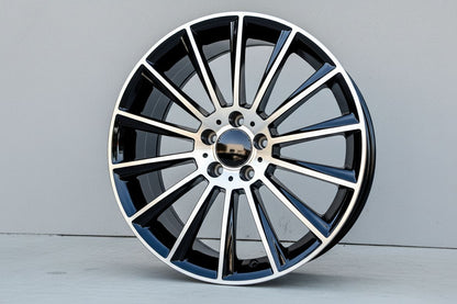 MB4 19x9.5 5x112 +45 66.6 Black Machined Face