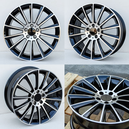 MB4 18x8 5x112 +42 66.6 Black Machined Face
