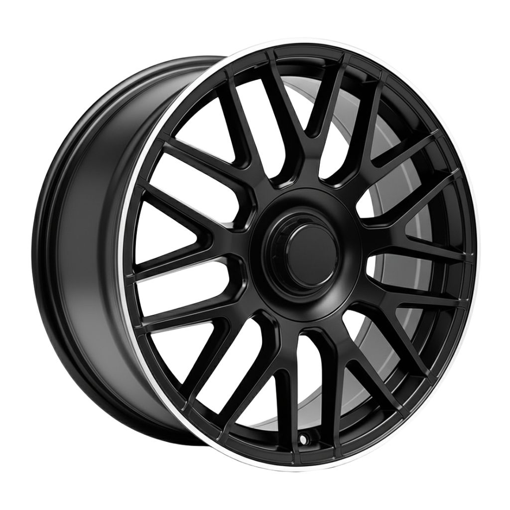 MB8-V2 19x9.5 5x112 +35 66.6 Matte Black Machined Tip