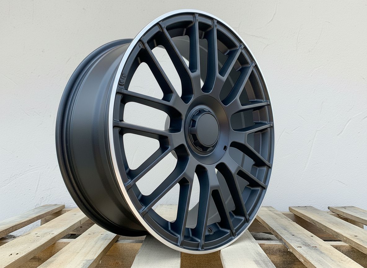 MB8-V2 19x9.5 5x112 +35 66.6 Matte Black Machined Tip