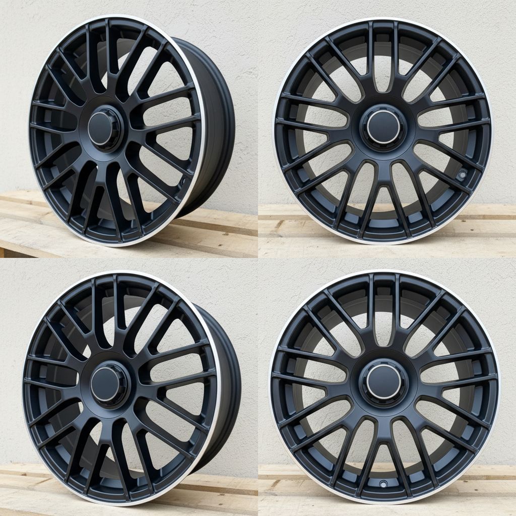 MB8-V2 18x8 5x112 +42 66.6 Matte Black Machined Tip