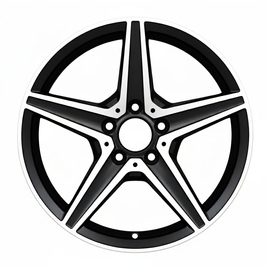 MB9 18x8 5x112 +42 66.6 Gloss Black Machined Face