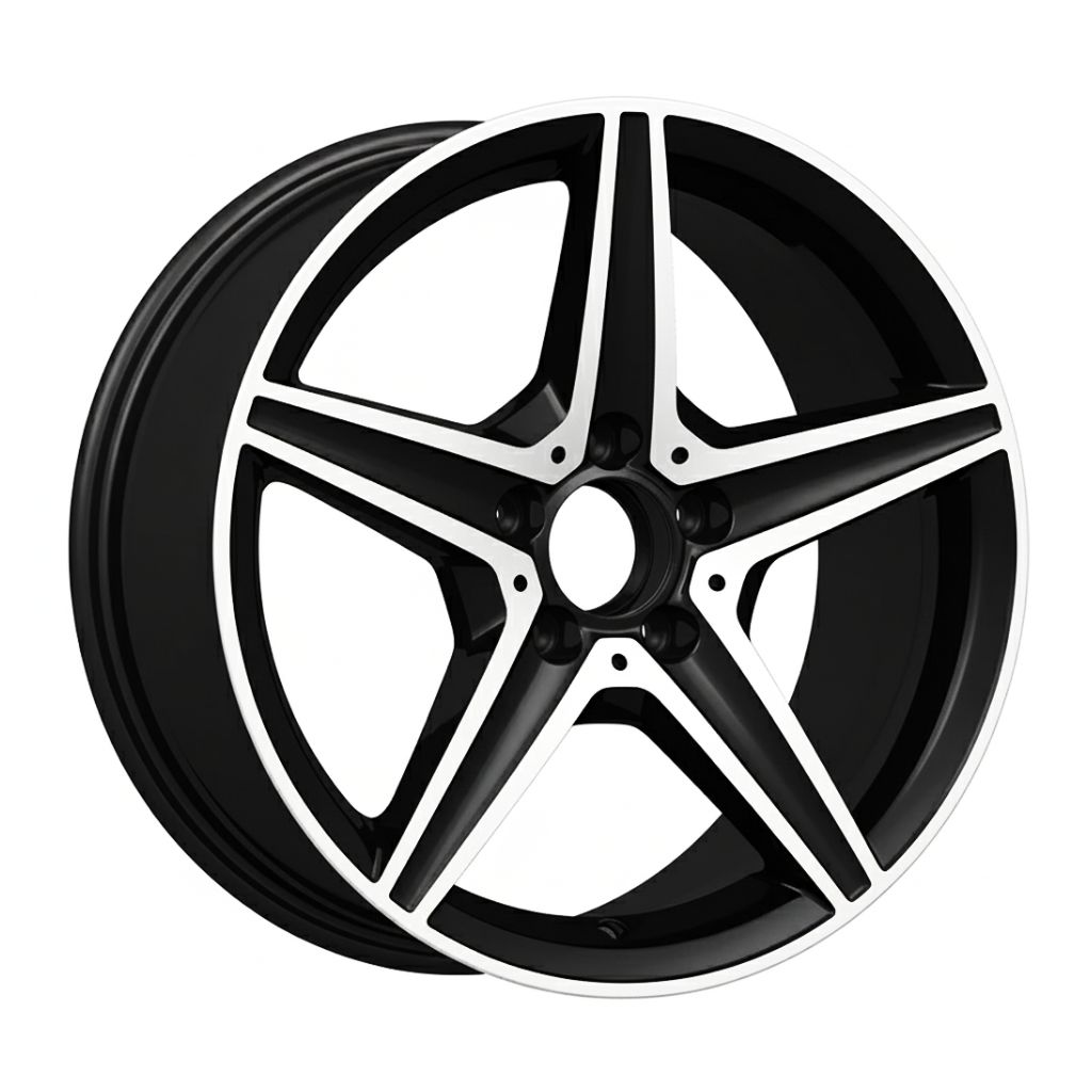 MB9 19x9.5 5x112 +40 66.6 Gloss Black Machined Face