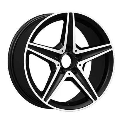 MB9 18x8 5x112 +42 66.6 Gloss Black Machined Face