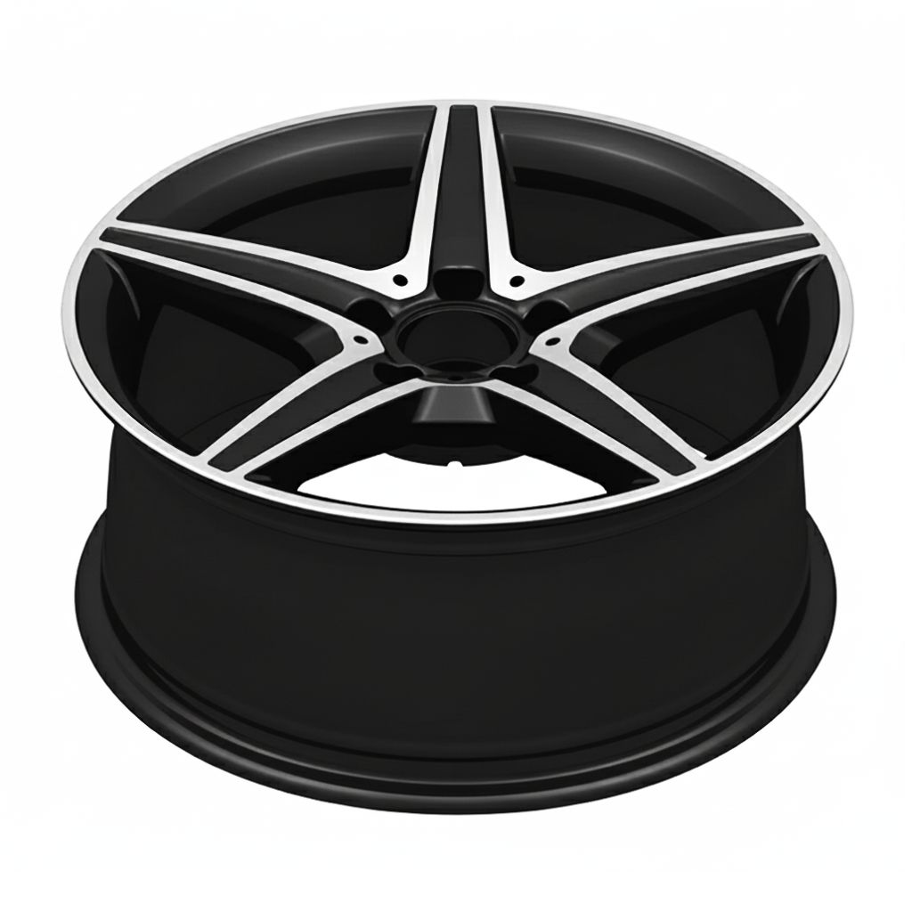 MB9 18x9 5x112 +35 66.6 Gloss Black Machined Face