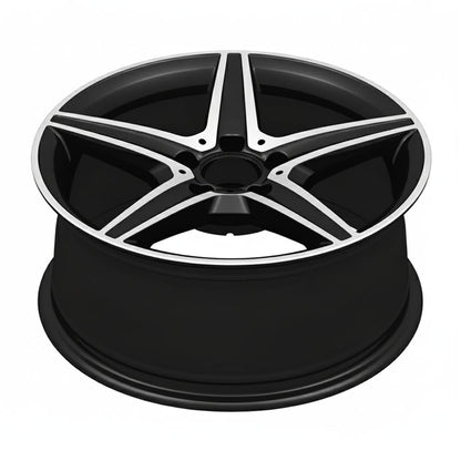 MB9 19x9.5 5x112 +45 66.6 Gloss Black Machined Face