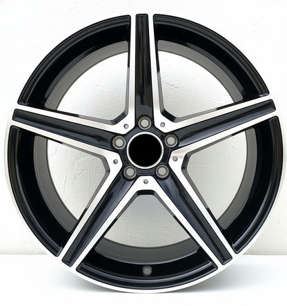 MB9 18x9 5x112 +45 66.6 Gloss Black Machined Face