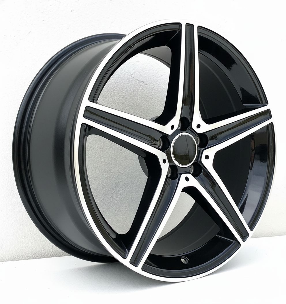 MB9 19x8.5 5x112 +40 66.6 Gloss Black Machined Face