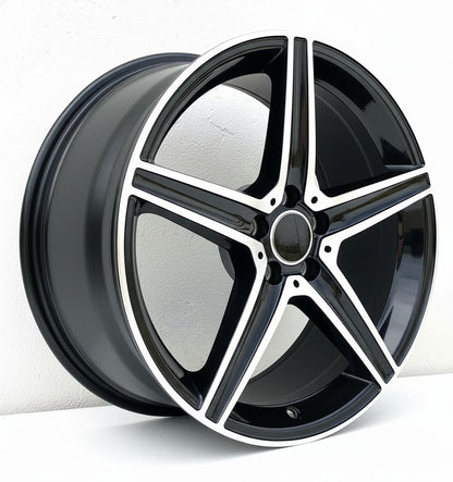 MB9 19x9.5 5x112 +40 66.6 Gloss Black Machined Face