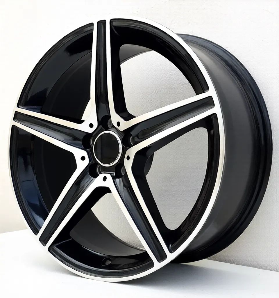 MB9 19x8.5 5x112 +42 66.6 Gloss Black Machined Face