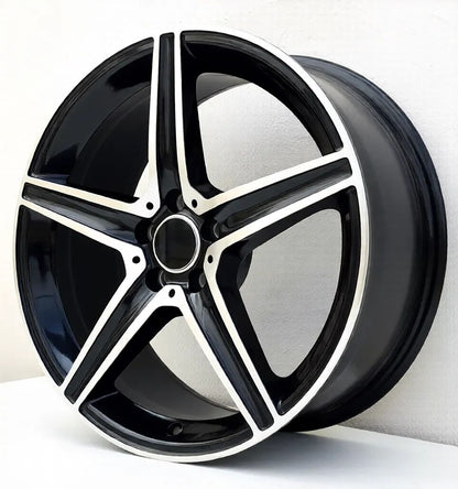 MB9 19x8.5 5x112 +40 66.6 Gloss Black Machined Face