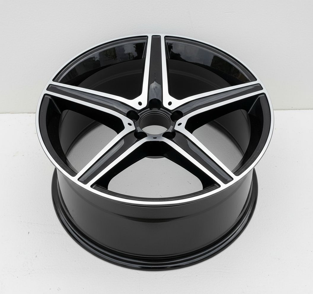 MB9 18x9 5x112 +35 66.6 Gloss Black Machined Face