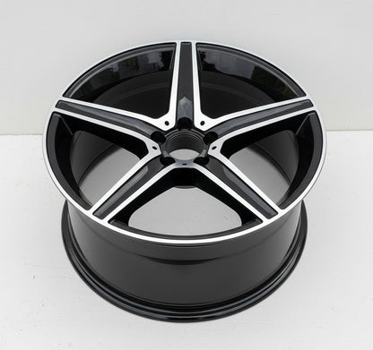 MB9 19x9.5 5x112 +40 66.6 Gloss Black Machined Face