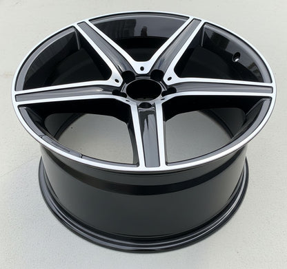 MB9 19x9.5 5x112 +40 66.6 Gloss Black Machined Face