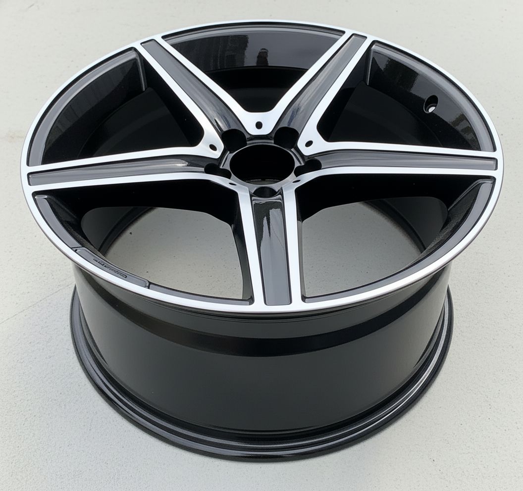 MB9 19x8.5 5x112 +35 66.6 Gloss Black Machined Face