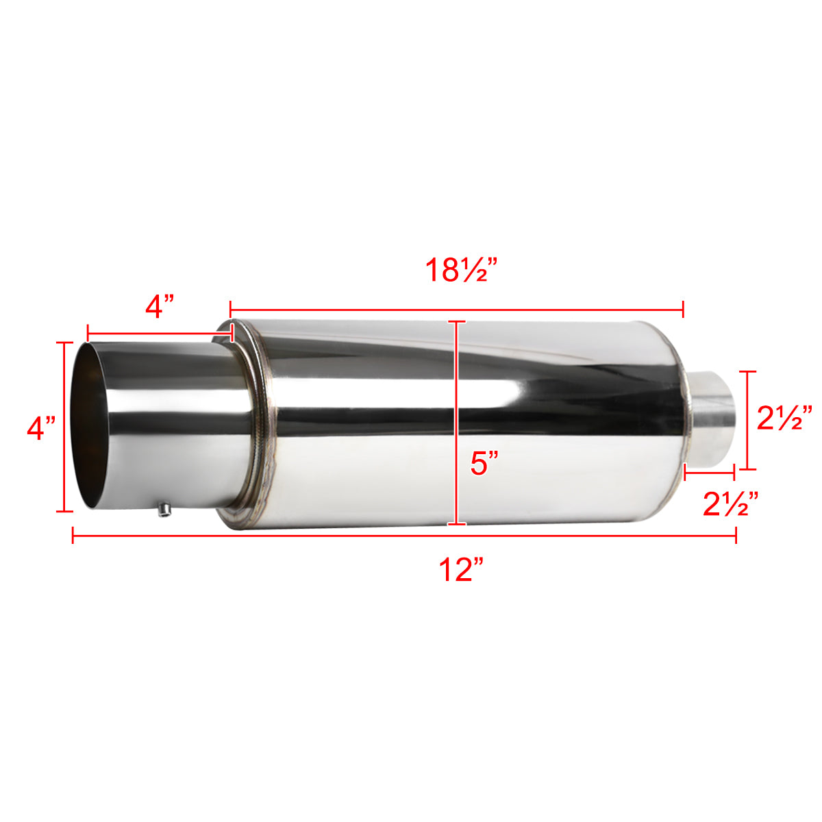 Apexi N1 Style 2.5" Inlet/4" Outlet Stainless Steel Exhaust Muffler w/ Removable Silencer