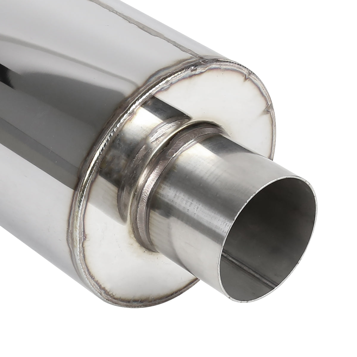 Apexi N1 Style 2.5" Inlet/4" Outlet Stainless Steel Exhaust Muffler w/ Removable Silencer