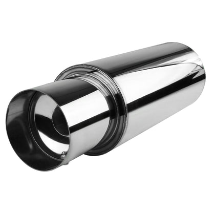 Apexi N1 Style 2.5" Inlet/4" Outlet Stainless Steel Exhaust Muffler w/ Removable Silencer