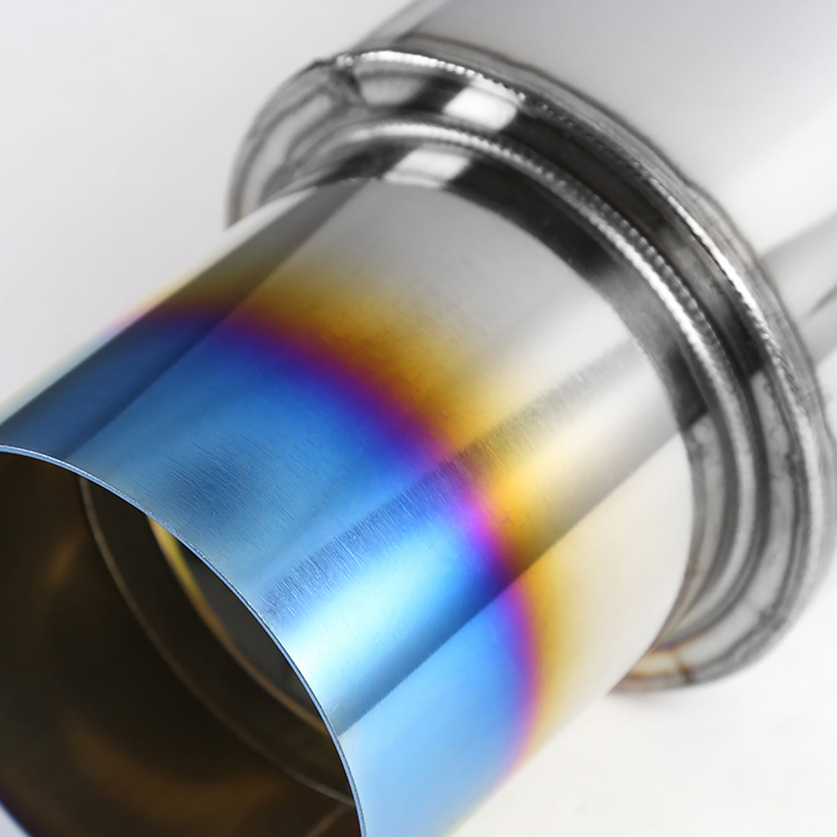 Apexi N1 Style 2.5" Inlet Exhaust Muffler - 4" Burnt Blue Titanium Tip