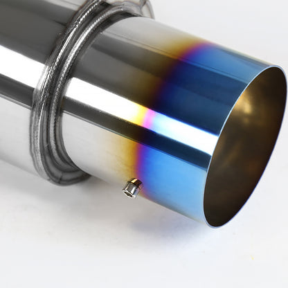Apexi N1 Style 2.5" Inlet Exhaust Muffler - 4" Burnt Blue Titanium Tip