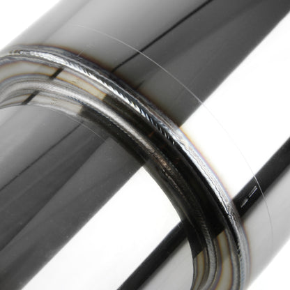 Universal 2.5" Inlet/4" Outlet Stainless Steel Muffler w/ Fireball Style Tip