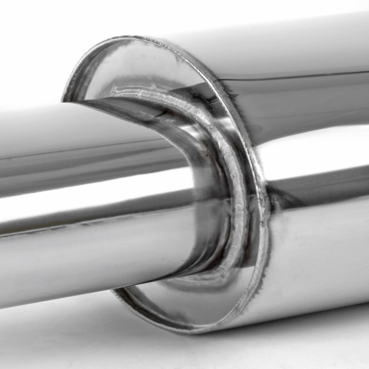 Universal 2.5" Inlet Stainless Steel Exhaust Muffler w/ Oval Tip