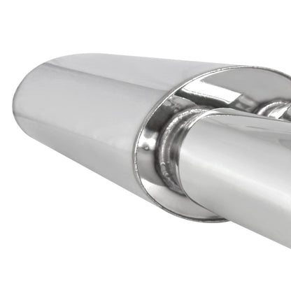 Universal DTM Style 2.5" Inlet/3" Outlet Stainless Steel Exhaust Muffler w/ Dual Tips