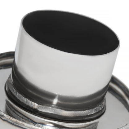 Universal 2.5" Inlet/4" Outlet Stainless Steel Spiral Flow Exhaust Muffler w/ Silencer