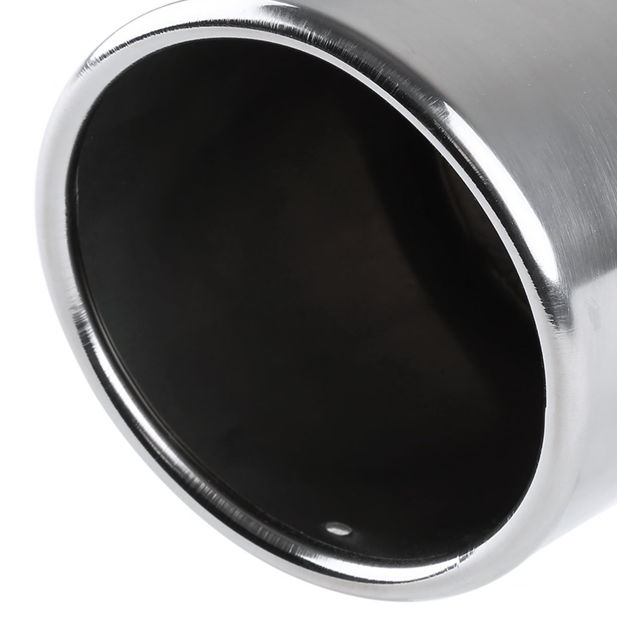 Universal 2.5" Inlet/4.125" Outlet Chrome Stainless Steel Angled Exhaust Tips - 2PC
