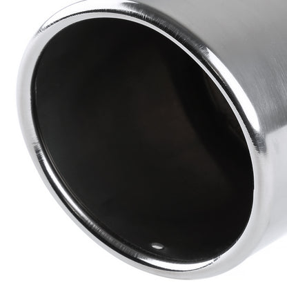 Universal 2.5" Inlet/4.125" Outlet Chrome Stainless Steel Angled Exhaust Tips - 2PC
